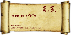 Rikk Buzás névjegykártya